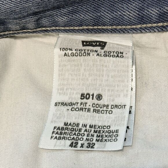 Levi’s 501 Men’s Jeans 42x32 (Fits 40/31) Stonewash Blue Straight Denim 09/2011 - Picture 9 of 16
